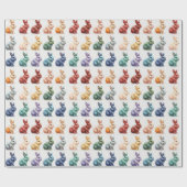 Schattige paashaas geschenkverpakking cadeaupapier (Vlak)