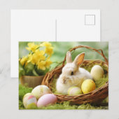 Schattige paashaas in het voorjaar briefkaart (Voorkant / Achterkant)