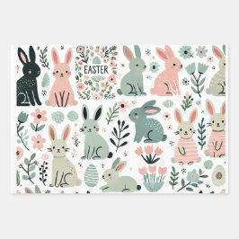 Schattige paashaas inpakpapier – pastelkonijn