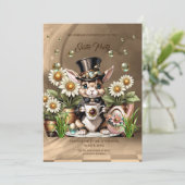 Schattige paashaas. kaart (Staand voorkant)