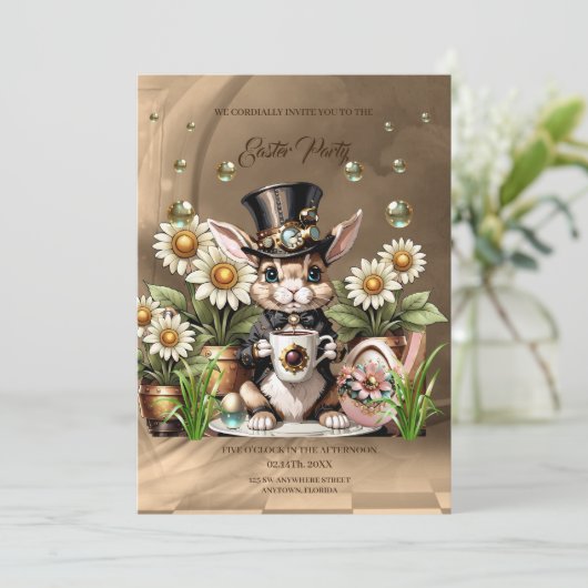 Schattige paashaas. kaart (Staand voorkant)