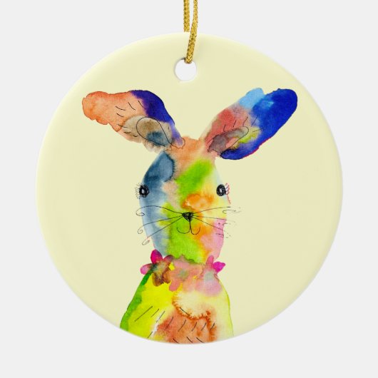 Schattige paashaas keramisch ornament (Voorkant)