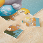 Schattige paashaas Kinder gepersonaliseerd Legpuzzel (Zijkant)