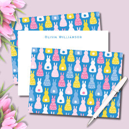 Schattige paashaas konijn notitiekaartje