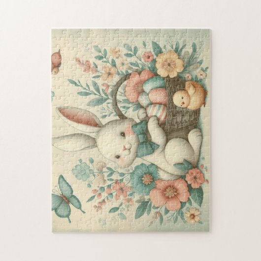 Schattige, paashaas & kuiken legpuzzel (Verticaal)