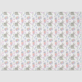 Schattige Paashaas Lente Pastel Bloem Wit Tissuepapier