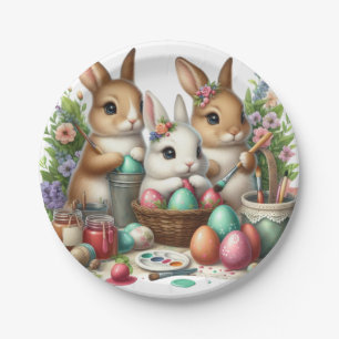 Schattige, Paashaas/Lenteverf feest Papieren Bordje