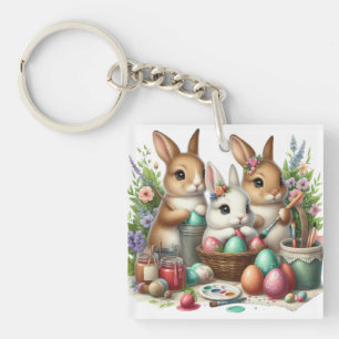 Schattige, Paashaas/Lenteverf feest Sleutelhanger