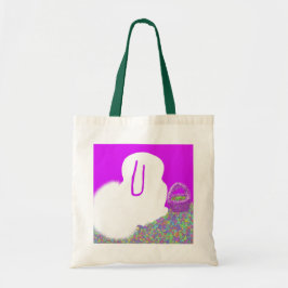 Schattige paashaas met bloemen tote bag