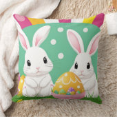 Schattige paashaas met decoratieve eieren kussen (Deken)