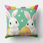 Schattige paashaas met decoratieve eieren kussen (Achterkant)