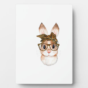 Schattige Paashaas Moeder Pasen Luipaard Jaar van  Fotoplaat