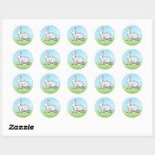 Schattige Paashaas Ronde Sticker (Vel)