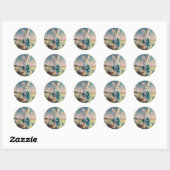 Schattige paashaas  ronde sticker (Vel)