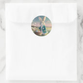 Schattige paashaas  ronde sticker (Tas)