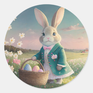 Schattige paashaas  ronde sticker