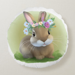 Schattige paashaas voor een positieve stemming rond kussen
