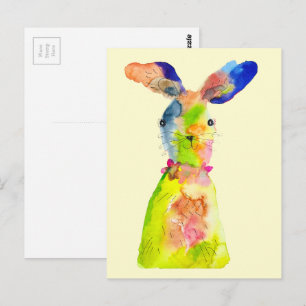 Schattige paashaas watercolor kunst briefkaart