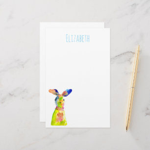 Schattige paashaas watercolor kunst briefpapier
