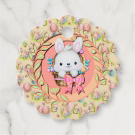 Schattige paashaas zitten in de mand bedankjes labels