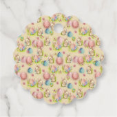 Schattige paashaas zitten in de mand bedankjes labels (Achterkant)