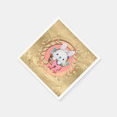 Schattige paashaas zitten in de mand servet (Hoek)