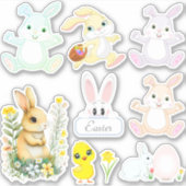 Schattige Paashaasjes Sticker (Voorkant)