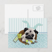 Schattige paashandschoenen met eieren, manden feestdagenkaart (Voorkant / Achterkant)