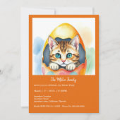 Schattige paaskat in kleurrijk ei (Voorkant)