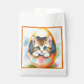 Schattige paaskat in kleurrijk ei bedankzakje (Voorkant)