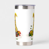 Schattige paaskonijn met eitjes en bloemen geïsoleerde drinkbeker (Links)