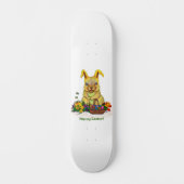 Schattige paaskonijn met eitjes en bloemen persoonlijk skateboard (Voorkant)