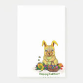 Schattige paaskonijn met eitjes en bloemen post-it® notes (Voorkant)