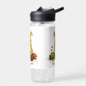 Schattige paaskonijn met eitjes en bloemen waterfles (Links)