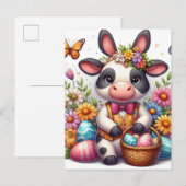 Schattige paaskonijn met Koeien Briefkaart (Voorkant / Achterkant)