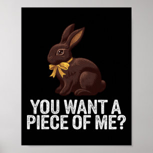 Schattige paaskonijn Wil je een stukje van mij Cho Poster