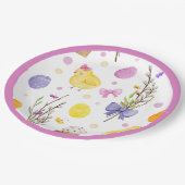 Schattige paaskuiken & eierpastel papieren bordje (Gekanteld)