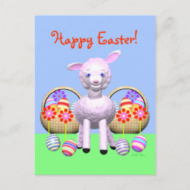 Schattige Paaslam en Manden van Eieren Feestdagenkaart