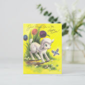 Schattige paaslamp briefkaart (Staand voorkant)