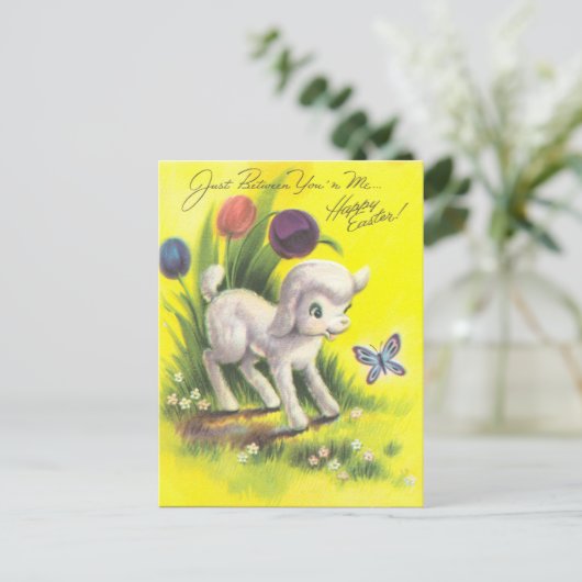 Schattige paaslamp briefkaart (Staand voorkant)