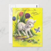 Schattige paaslamp briefkaart (Voorkant / Achterkant)