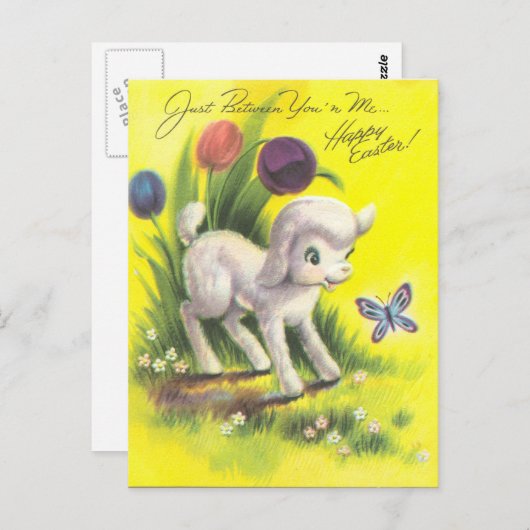 Schattige paaslamp briefkaart (Voorkant / Achterkant)