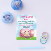 Schattige paasmakerij met roze strepen en rooster flyer (Enkel)