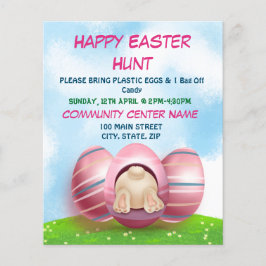 Schattige paasmakerij met roze strepen en rooster flyer