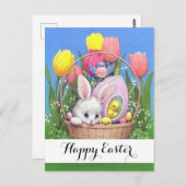 Schattige  paasmandje briefkaart (Voorkant / Achterkant)
