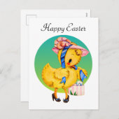 schattige paasmeid feestdagenkaart (Voorkant / Achterkant)