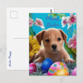 Schattige paaspap, bloemen en eieren briefkaart (Voorkant / Achterkant)