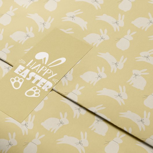 Schattige Paasspringbunnies Minimalistisch Patroon Cadeaupapier