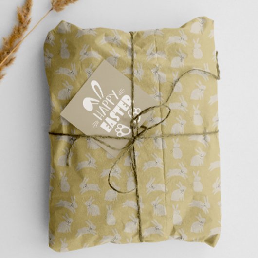 Schattige Paasspringbunnies Minimalistisch Patroon Tissuepapier