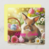 Schattige Paasvakantie Kaart Pastel Spring (Voorkant / Achterkant)